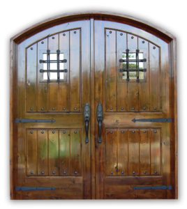 Arched Double Doors with Speakeasy Grilles