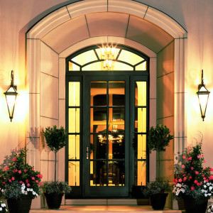 Entry with Sidelights Arched Transom