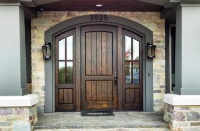 Alder, Arched Entry with door and two sidelights